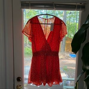 Orange Floral Romper